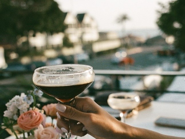 An espresso martini on The Deck at 264 Fresco